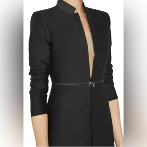 BCBG MAXAZRIA Arelia Black A-Line Blazer Jacket Women’s Large Zippered Waist